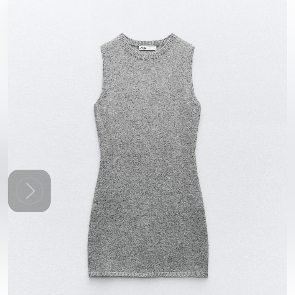 New with tags size large. Grey sleeveless knit dress